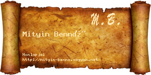 Mityin Bennó névjegykártya